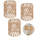 Kifmurase 3Pcs Small Rattan Lamp Shade, Boho Shades, Vintage Hanging Light Shade, 5.9" H x 4.7" D Cylinder Woven LampShades for Floor Lamps Pendant Light Chandelier Wall Sconces Light Fixture
