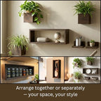 LaLaGreen Wood Planter Box for Indoor Plants (6 Pack) Wooden Wall Hanging Planters for Dried Flowers, Modern Farmhouse Wall Mount Greenery Decor Living Room, Bedroom, Kitchen, Office Home Garden - size: 6-pc Set B