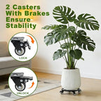 12 Inch Plant Caddy with Wheels, 2Pack Heavy Duty Plant Stand with Wheels, Metal Rolling Plant Stands for Pots Planter Holds Up to 400Lbs