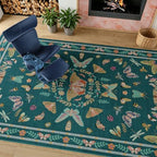 Unirea 3x5 Dark Blue Bedroom Entryway Kitchen Area Rug, Washable Non Slip Boho Insect Rug for Living Room, Bathroom, Home Office, Kids Room, Laundry Room, Soft Low Pile Insect Bug Rugs, Thin Carpet - color: Dark Blue, size: 3'x5'