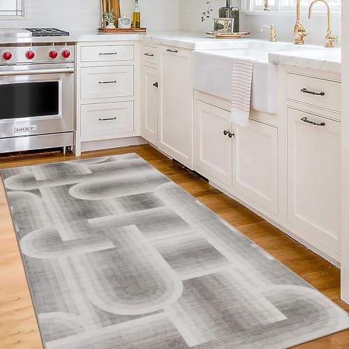 ReaLife Rugs Machine Washable Area Rug Runner - Living Room Bedroom Bathroom Kitchen Entryway Office - Non-Slip Baking Low Pile Stain Resistant Premium - Modern Geometric - Lyra - Beige 2'6" x 6' - color: Lyra - Beige, size: 2'6" x 6' (Rectangular)