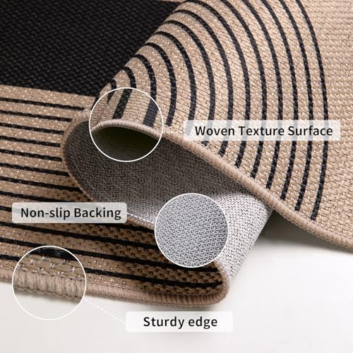 Tangsoo Easy Jute 2x3 Outdoor Rug,Washable Non-Slip Rug for Entryway,Boho Butterfly Ultra Thin Indoor Carpet Farmhouse Small Throw Mat for Bedroom Front Porch Door Entry - color: Brown Butterfly, size: 2x3ft