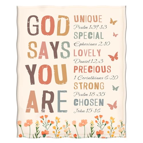 Levens Christian Blanket Gifts for Women 50"x60" Inspirational Spiritual Scriptures Religious Gifts for Men Women Catholic Bible Verse Prayer Blessed Throw Blankets, Christian Christmas Birthday Gifts - color: Christian Blanket Gifts Tawny9, size: 50"x60"