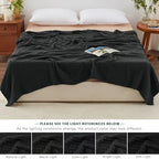 Love's cabin 100% Cotton Muslin Blanket, 6 Layer Lightweight Breathable Gauze Queen Size Blanket 90 x 90 Inches, Soft All Season Blanket for Bed, Black - color: Black, size: Queen(90"x90")