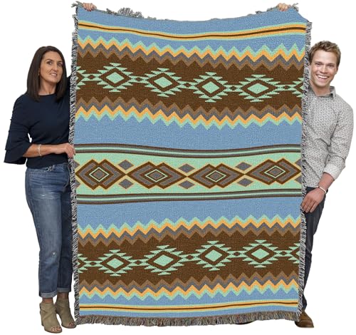 Pure Country Weavers Homestead - Western Tapestry Throw Blanket Woven from Cotton - Made in The USA (72x54) - color: Homestead