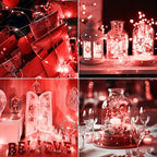 kolpop 12 Pack LED Fairy Lights Battery Operated, Mini Twinkle String Lights Battery Powered Waterproof for Christmas Mason Jars Party,Red - color: Red, size: 12 Pack