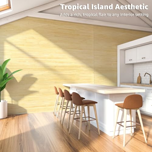 Art3d Natural Bamboo Wall Panel for Interior Wall Decor, Renewable Pole Wrap Wainscoting Paneling for Wall Ceiling Furniture Cabinet Office, 48 x 96 Inch - Raw - color: Raw, size: 1-48" x 96"