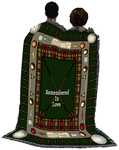 Pure Country Weavers Memorial Golf Blanket - Remembered in Love Blanket - Sympathy Bereavement Gift Tapestry Throw Woven from Cotton - Made in the USA (72x54) - color: Golf, size: 72" x 54"