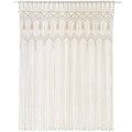 Mkono Macrame Curtain Large Boho Woven Wall Hanging Window Curtains Handmade Bohemian Decor for Window Doorway Closet Wedding Backdrop Arch Bedroom Living Room Apartment, 51''Wide x 70''Long - size: 51"W x 70"L