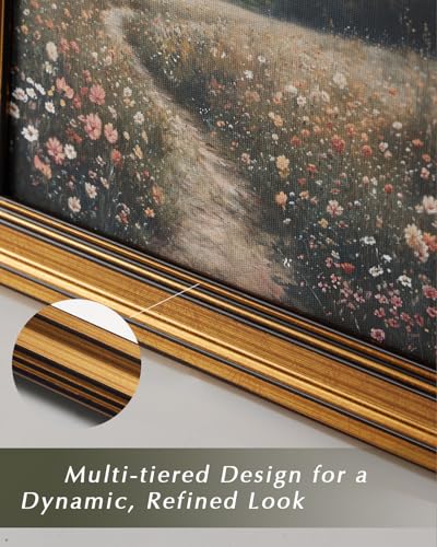 HUARCEY Gold Framed Vintage Wall Art for Living Room Country Orange Trees Earthy Room Decor Aesthetic Oil Painting Wall Picture Farmhouse Canvas Print Artwork for Kitchen Bedroom Bathroom Decor 12x16 - color: Orange Tree, size: 16"L x 12"W