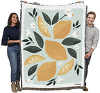 Pure Country Weavers Pastel Lemons Blanket by Kyra Brown - Garden Floral Gift Tapestry Throw Woven from Cotton - Made in the USA (72x54) - color: Pastel Lemons