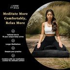 Meditation Cushion Set Zafu & Zabuton – Buckwheat Hull & Memory Foam, Adjustable Floor Pillow for Yoga, Meditation & Sitting, Removable Velvet Cover (Classic Black) - color: Classic Black