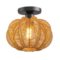 Hand-Woven Rattan Flush Mount Ceiling Light,Farmhouse Light Fixtures Ceiling Mount Boho for Hallway Bedroom Kitchen Entryway Living Room - color: Rattan Ceiling Light