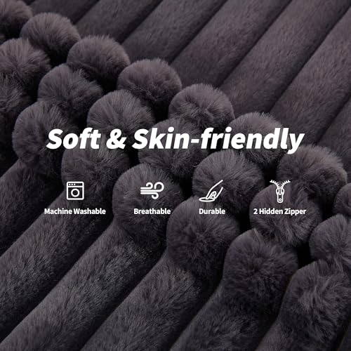 Hobestluk 3 in 1 Bean Bag Chair Giant Bean Bag Chairs Convertible Bean Bag Floor Cushion with Machine Washable Cover, Beanbag Chairs for Adult (Dark Grey) - color: Dark Grey