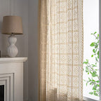 Rustic Crochet Curtains for Living Room Farmhouse Hollow Knitted Lace Curtain Panels for Bedroom Rod Pocket Boho Cotton Window Drapes for Doorway 1 Panel W55 X L79 Inch - size: 55"W x 79"L (Pack of 1)