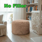 Asuprui 20x14 Inch Unstuffed Ottoman Pouf Cover – Lightweight Foot Rest, Floor Bean Bag Chair, Storage Pouf for Living Room, Bedroom & Balcony (Filler Not Included) (Light Coffee) - color: Light Coffee