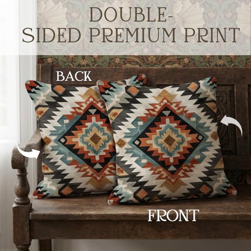 YOU FOUND ME Boho Throw Pillow Covers 18x18 Inch, Vintage Bohemian Carpet Print Pillowcase, Soft Decorative Cushion Cover for Couch Sofa Bedroom Living Room Decor (Colorful) - color: Colorful