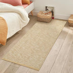 LEEVAN Washable Runner - 2'x5', Tan Hallway Runner, Hand-Woven Reversible Entryway Rug, Cotton Modern Bedroom, Farmhouse Bathroom, Soft Laundry Room, Long Carpet Sink Foyer - color: Tan/Cream, size: 2' x 5' (Rectangular)