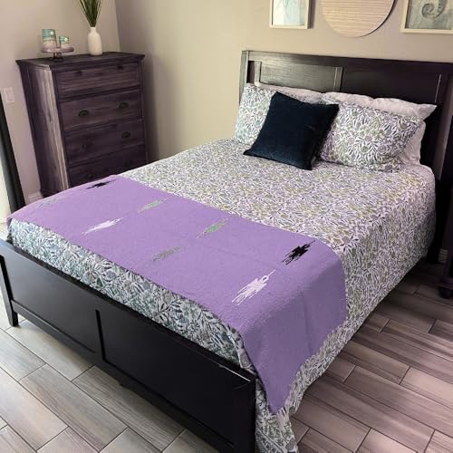 Open Road Goods Mexican Thunderbird Yoga Blanket, Handwoven Throw for Yoga, Meditation, and Home Décor – Versatile Blanket for Beach, Picnic, Camping, or Outdoor Use - color: Light Purple