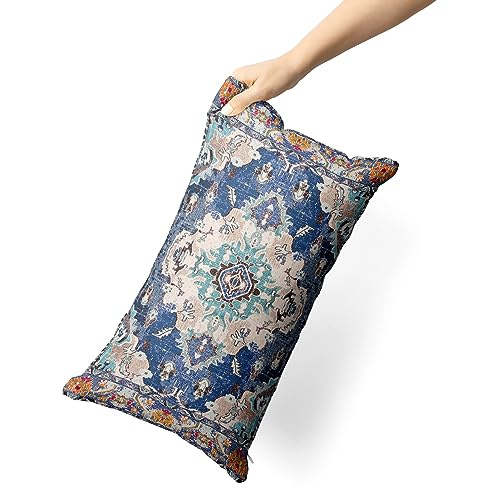 Snycler Boho Throw Pillow Covers 12x20 inch Set of 2 Boho Rug Carpet Double Sided Pattern Cotton Soft Pillow Case Cushion Cover Pillowcase for Couch Sofa Bed Decorative (Blue) - color: Boho-1, size: 20" x 12" (Pack of 2)
