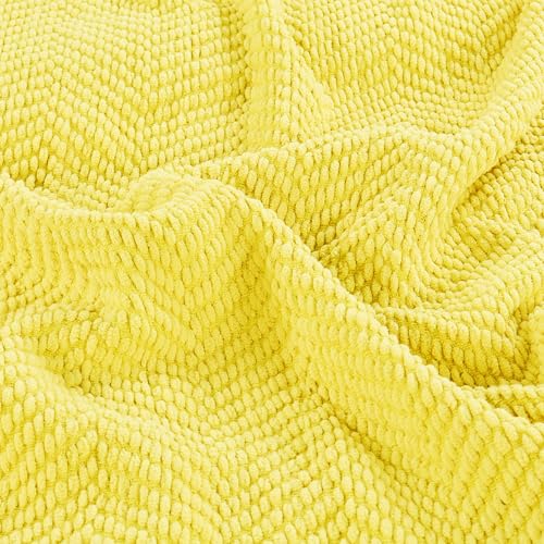 Home Soft Things Yellow Throw Blanket Knitted Tweed Throw 50'' x 60'', Sunshine Yellow, Super Soft Cozy Warm Comfortable Breathable Throw for Living Room Chair Couch Bed Sofa Bedroom Home Décor - color: Sunshine Yellow, size: 50 in x 60 in