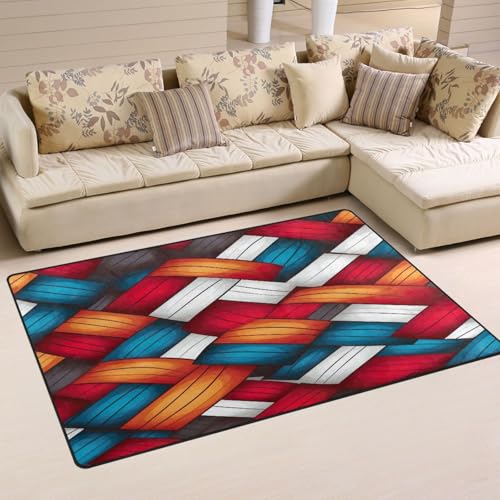YETTASBIN Ultra Soft Area Rug, Basket Texture Non-Slip Washable Floor Mat Stain Resistant Indoor Rugs for Living Room Bedroom Dorm Entryway Hallway Home Office Decor, 31 x 20 Inch - size: 31 x 20 Inch