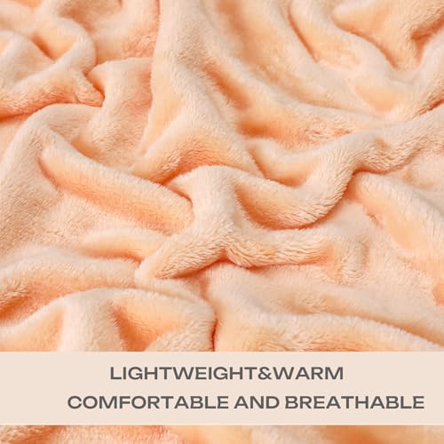 Pink Throw Blanket for Woman Throw Size Coral Pink 50 by 60 Inches for Couch Sofa Bed,Super Soft Plush Cozy and Luxury Warm Bed Blanket for All Season - color: Coral Pink, size: Throw(50"×60")
