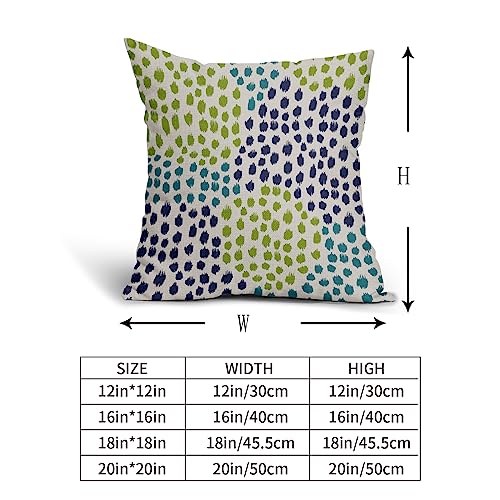 Blue Green Teal Pillow Covers 16x16 Set of 2 Boho Dot Print Summer Decorative Throw Pillows Outdoor Modern Art Trendy Pillowcase Holiday Cushion Cover Linen Pillow Case Decor for Home Sofa Couch Bed - color: Blue Green Teal Dots, size: 16" x 16" (Pack of
