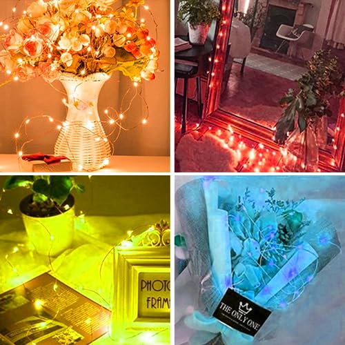 Ineximun 24 Pack LED Fairy Lights Battery Operated 7Ft 20Led Warm White Mini String Lights Waterproof Christmas Lights for Mason Jars Bedroom DIY Party Wedding Multi-Colored - color: Multicolor