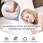 HITO 20x20 Pillow Inserts (Set of 2) - Down Alternative 100% Cotton Cover Decorative Square Throw Pillows White for Couch Bed Sofa - size: 20x20 Inch (Pack of 2)