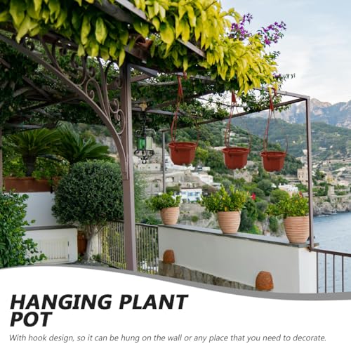YARNOW Hanging Planters 10 Pack, 3.5 Inch Plastic Plant Pots with Drainage Holes and Hooks for Indoor Balcony Patio Garden