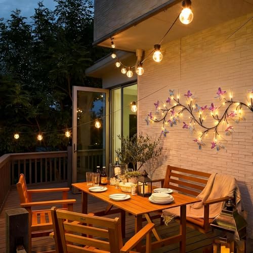 Willow Vine Light with Butterfly 48LED 5.9FT Enchanted Wall Decoration Vine Lights 8 Light Modes for Indoor Home Wall Decoration(Warm White)
