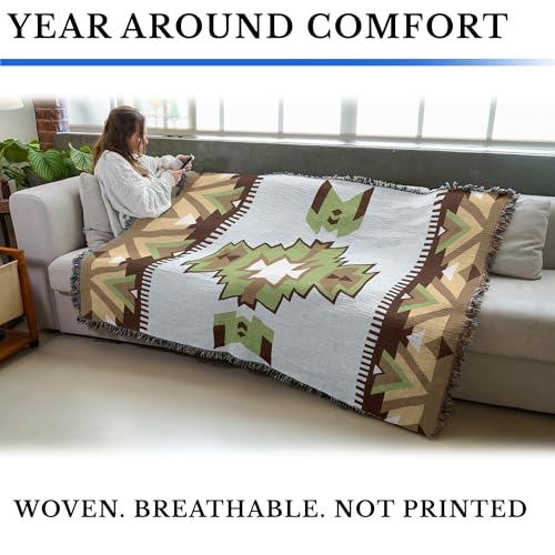 Pure Country Weavers Dust Bowl - Western Tapestry Throw Blanket Woven from Cotton - Made in The USA (72x54) - color: Dust Bowl