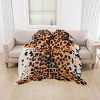 Huichenxing2021FURSTORE Leopard Print Rug, Cheetah Rug 5.3ft x 6.7ft Large Faux Cowhide Skin Mat Animal Print Area Rugs for Living Room Bedroom Nursery Home Office Brown - color: Brown Leopard 78.7"l X 63" W