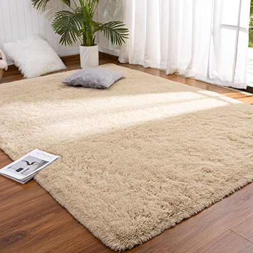 DETUM 2x3 Rug Small Beige Rug Fluffy Rugs for Bedroom Kicthen Entryway Hallyway Washable Area Rug Super Soft Throw Carpet Plush Rugs for Kids, Light Tan - color: Light Tan, size: 2 x 3 feet