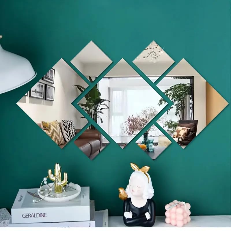 3D Acrylic Mirror Wall Sticker Three-Dimensional for Room Living Room Entrance Hotel Creative Background Wall Decoration 7PCS/Set