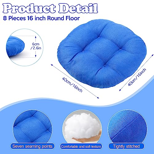 Fumete 8 Pcs 16 Inch Floor Cushions Pillow for Kids Bulk Classroom Round Flexible Seating Floor Cushions for Students Home Daycare School Reading Corner Yoga Meditation Picnic (Royal Blue) - color: Royal Blue