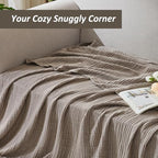 EMME Cotton Muslin Large Throw Blanket Couch Breathable Gauze Soft Lightweight Bed Blankets Adults (Heather Brown, 50"x70") - color: 05 - Brown, size: Large Throw (50" X 70")