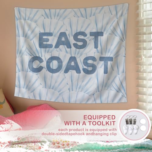 Lacama Blue Dorm Coastal Tapestry，East Coast Granddaughter Decor, Bedroom Tapestry, Indoor Outdoor Wall Art Teen Room Decor Living Room Bedroom, 50x60Inches - color: East Coast