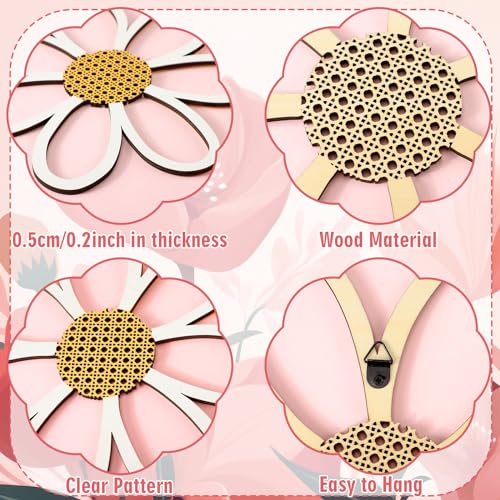 Thyle 6 Pcs Daisy Wall Decor Wooden Daisy Wall Sculptures Art Flowers Signs Hanging Plaque for Home Nursery Bedroom Farmhouse Bathroom Decorations Housewarming Gifts(Pastel Color) - color: Pastel Color