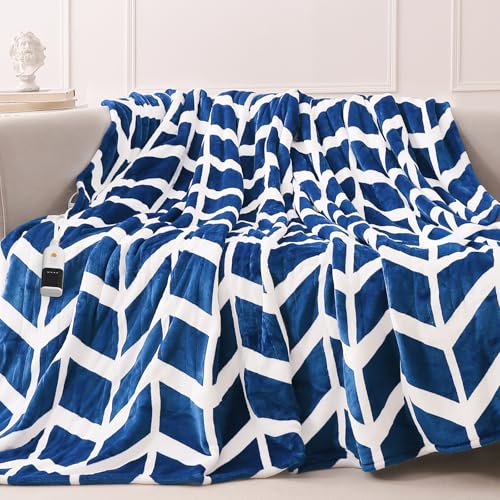 VENTIMI Electric Heated Blanket Full Size, 72" x 84" Heated Blanket with 9 Heat Levels & 2 to 10 Hours Auto Off, Fast Heating Blankets with ETL & FCC Certification, Navy - color: Navy, size: Full
