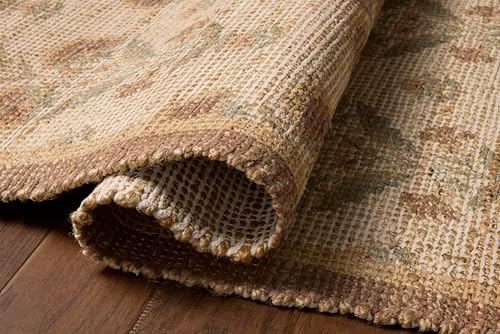 Loloi Chris Loves Julia Rue Collection RUE-01 Wheat/Sage 2'-3" x 3'-9" Accent Rug Jute Neutral Floral Living Room Bedroom Rug - color: Wheat / Sage, size: 2'3" x 3'9" (Rectangular)