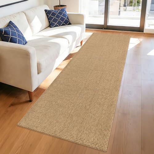 2x6 Ft Washable Runner Rug Cotton Non Slip Rubber Backed Boho Kitchen Runner Braided Indoor Floor Carpet Runners for Entryway Hallway Kitchen Bedroom, Brown/Tan/Orange - color: Brown/Tan/Orange, size: 2x6