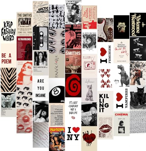 KBKBART 50Pcs Downtown Girl Room Decor, Y2k Wall Art Prints for Bedroom, Coquette Wall Collage Kit for Room Aesthetic, 4"x6" Vintage Photo Collage Kit Pictures, Retro Rockstar Posters Dorm Decor - color: Downtown Gril Wall Collage Kit, size: 4x6 inch x 50