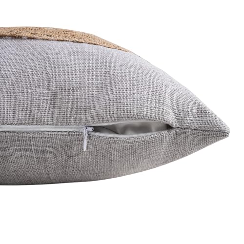 Pyonic Pack of 2 Boho Throw Pillow Covers 18x18 Inch Farmhouse Decorative Throw Pillows for Bed Sofa Living Room,Gray Modern Cushion Cover Couch Pillows Cover Home Decor - color: Gray