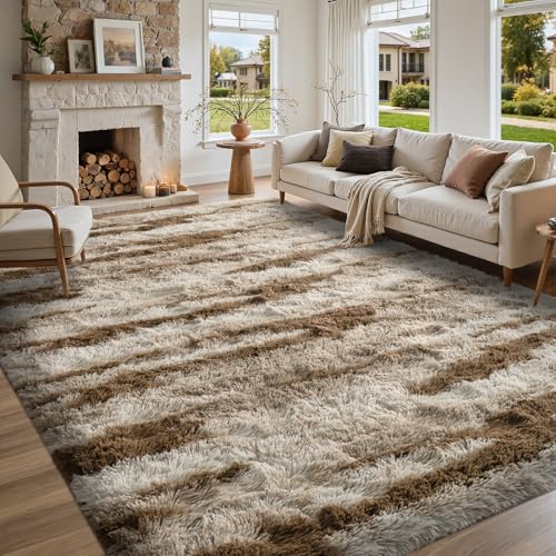 5x7 Ft Fuzzy Rugs for Bedroom,Khaki Neutral Area Rug Non-Slip,Carpet for Living Room Nursery Kids PlayRoom Indoor Modern Plush Carpets - color: B-khaki 24sm02, size: 5' X 7' (Rectangular)