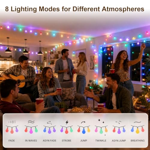 OMIKA 24 Colors Indoor String Lights with Remote, 16.5ft 50LED String Lights Bedroom USB Powered, Color Changing Christmas Lights Hanging for Dorm Classroom Tapestry Party Garden Patio Wall Xmas Décor - color: Color Changing, size: 16.5ft 50LED