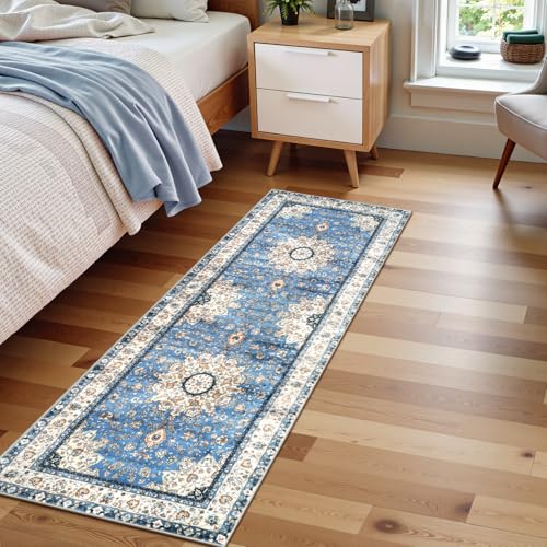 Lahome Felice Oriental Washable Runner Rug, 2x5 Non-Slip Kitchen Runners Rug Bathroom Runner Rug, Ultra Soft Non-Shedding Indoor Runners for Hallways Entryway Bedside Camper - color: Floral Medallion, size: 2' x 5' (Runner)