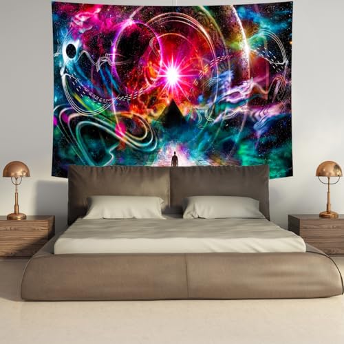 Delur Time Travel Tapestry Galaxy Universe Starry Sky Wall Hanging Tapestry Milky Way Outer Space Abstract Psychedelic Nebula Headboard for Bedroom Living Room Home Decor (59.1" x 78.7") - color: Time Travel, size: 59.1"L x 78.7"W