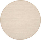 SAFAVIEH Area Rug 6' Round - Natural Fiber Collection - Marble & Linen Color, Sisal, Woven Design with Border (NF143B)